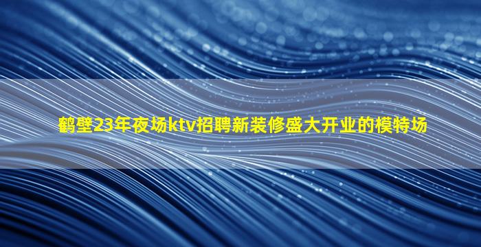 鹤壁23年夜场ktv招聘新装修盛大开业的模特场